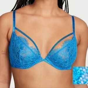 Victoria's Secret | Very Sexy Shine Strappy Unlined Lace Low-Cut Demi Bra 34D